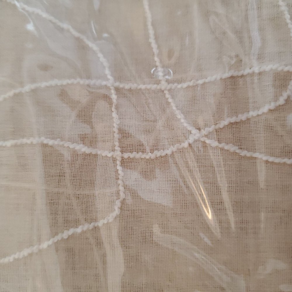 Tan Window Panel with Embroidery Design - Picture 3 of 3